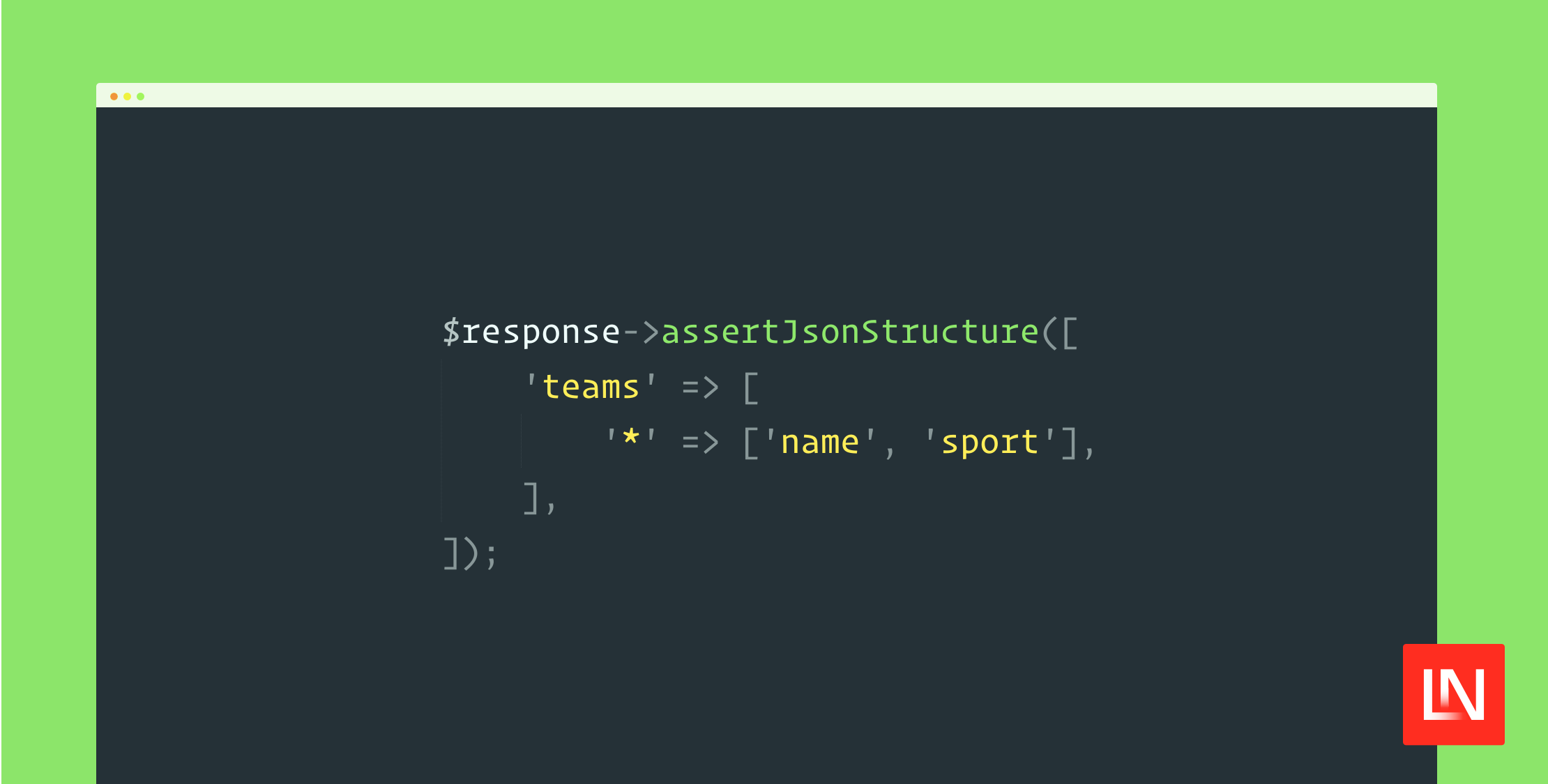 Asserting a JSON Response Structure in Laravel