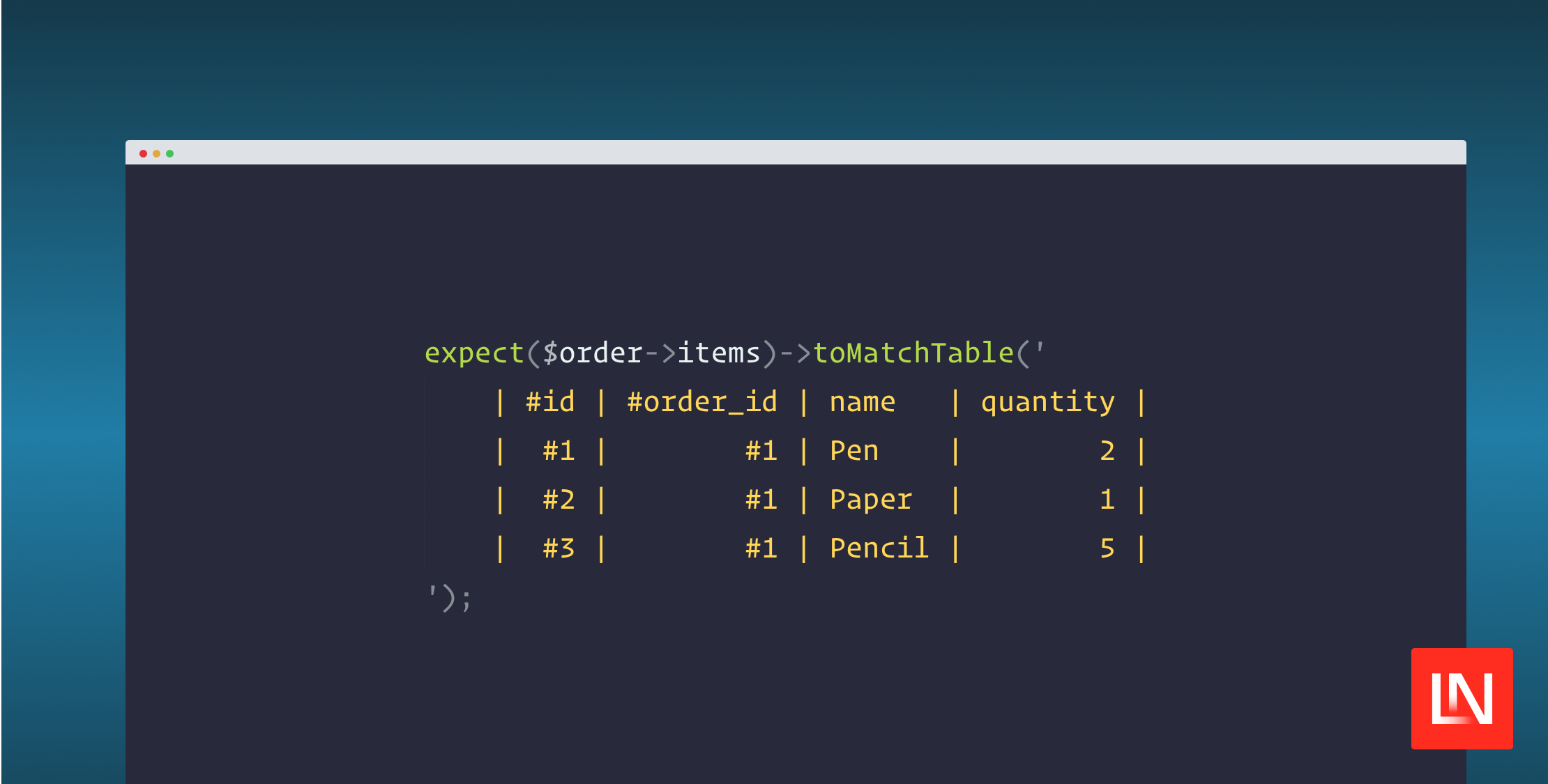 Write Tabular Assertions with Pest and PHPUnit